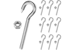 RAIRSKY 10 Pezzi M6 Ganci a Vite, 304 Acciaio Inox Avvitabili per Impieghi Pesanti, Da Soffitto o Parete per Appendere Oggetti, Amache, Tende Da Sole e Sedie Sospese