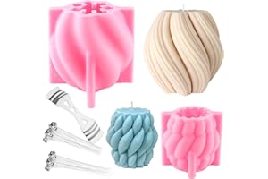 BANTI Stampi Candele Stampo per Candele in Silicone Candela 3D Geometrico Stampi per Candele Sapone Fai da Te Forniture Artigianato per Decorazione Domestica Cena di Nozze 2 Pcs