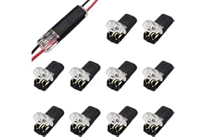 CTRICALVER 10 sztuk 2-biegunowych złączek kablowych, szybkozłączek, do 18/22 AWG, nie jest wymagane zdejmowanie izolacji
