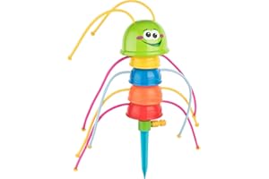 Shopping Hero Wassersprinkler Kinder Raupe Splashing Sven, Wasserspielzeug für den Gartenschlauch Sprinkler Höhe ca 36cm inkl. Erdspieß