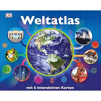 Weltatlas mit 6 interaktiven Karten