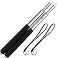 Pointer Sticks, 2 Pieces Extendable Pointing Stick for Teachers 1m Retractable Telescope Pointer with Lanyard for Coach Class Classroom Whiteboard Post Pointer - Black