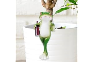 SoeUyd Decorazione Rana da Appendere Alla Fioriera, Statua di Rana in Resina, Rana da Appendere Alla Fioriera, Decorazione Rana, Statuetta Verde da Appendere Alla Fioriera per Decorazione Balcone