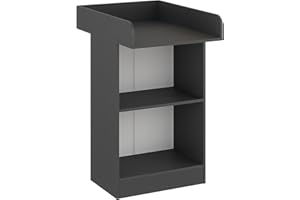 KOMTO Wickelkommode Anthrazit - Wickeltisch Schmal, Baby Kommode mit Wickelaufsatz abnehmbar, Baby Changing Table | Lulliblox M1