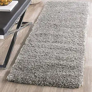 CRISIL Polyester Slip Shaggy Fluffy Rugs Carpet for Living Room, Bedroom (40X60CM)