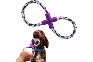 BullTek Corde à double anneau pour chien en forme de huit, jouet à mâcher résistant pour chiens agressifs, idéal pour l'entraînement à la morsure, le contrôle de la colère, l'hyperactivité et la santé