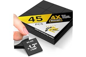 X-BET MAGNET 45 Magneti Quadrati (3x3cm) - Magneti Adesivi - Magneti Piatti - Magnete Flessibile, Magneti per Lavagna - Calamite Frigo - Magnetic Sheet Alternativa a Etichette Magnetiche, Nastro Magnetico