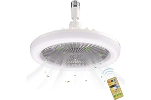 Nadiaen Grey LED Ceiling Fan Light Fan 30W 3 Speeds Dimmable 3 Colors Suitable for Small Spaces Bedroom Home Office Dorm