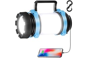 LETRADE Camping Lights,Rechargeable LED Torch,1000 Lumen Outdoor Spotlight Searchlight, High Power Camping Lantern for Tents, Hiking, Fishing, Power Cut, Emergency