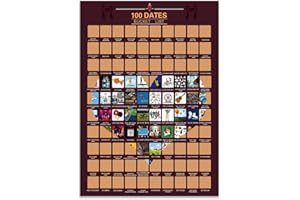 VOHESEA Lot de 100 posters à gratter pour couples 100 dates bucket List pour couple Impression couleur, Saint Valentin idées de papier peint photo décoration murale cadeau