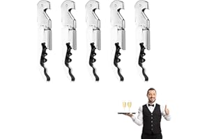MADEHAY Kellnermesser Edelstahl, 68g Heavy Duty Edelstahl Wine Key,Korkenzieher Weinöffner mit (weiß/5 Stück)