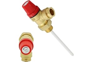 UNVENTED COMPONENTS EUROPE Temperature and Pressure Relief Safety Valve, 7 Bar, 90°C, 1/2 Inch, Brass Construction
