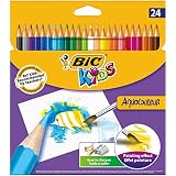Bic Kids AquaCouleur - Pack de 24 lápices de colores de madera, multicolor