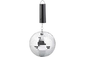 Lunartec Spiegelkugel: Selbstdrehende Discokugel zum Aufhängen, Ø 20 cm, Batteriebetrieb (Discokugel Batterie, Spiegelkugelmotor, Drehmotor batteriebetrieben)