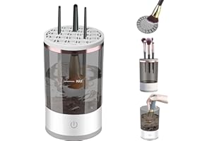 Cosmetic Brush Cleaner, Jemey 2 in 1 Electric Makeup Brush Cleaner with Brush Drying Holder, USB Powered Automatic Spinning Makeup Brush Blender Cleaner for All Size Brushes