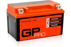 GP-PRO GTZ10S - Batería de arranque para motos, 12V, 9Ah, parecido a YTZ10S / YTZ10-BS, sin necesidad de mantenimiento