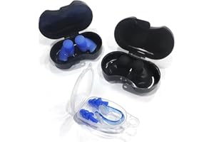 QEEQPF Lot de 3 paires de bouchons d'oreilles en silicone pour la natation - Étanches et réutilisables - Pour la douche, la natation, le surf, la plongée et d'autres sports nautiques