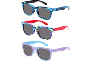 BTHRORO 3 Pièces Lunettes de Soleil pour Enfants Dinosaures Lunettes Soleil Rétro Lunettes de Fête pour Garçon Filles Extérieur Plage Accessoires