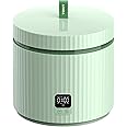 TOKIT Small Pro Rice Cooker 1.5 L Mini but Multifunctional with Display Touch Button for 1-3 People Ceramic Coated Non-Stick Inner Travel Pot (Green)
