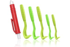 Adiwo Zeckenentferner Set, 6er Set Zeckenheber Enthalten 5 Zeckenhaken und 1 Zeckenpinzette, Zeckenzange Zeckenschutz für Hund, Katze und Mensch