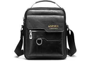 ANPTER Borsello Uomo Pelle Borsa a Tracolla da Uomo Casuale Crossbody Borse Messenger Bag Borselli Borsetta Impermeabile per ufficio,Viaggio,Vita quotidiana, creatività regalo per del papà