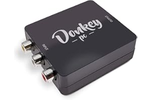 DONKEY PC - Przejściówka RCA na HDMI. Konwerter HDMI VGA z przełącznikiem sygnału 720 / 1080P, kabel ładujący USB do komputera/laptopa/Xbox / PS4 / PS3 / TV/VCR Kamera DVD