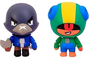 Bizak Brawl Stars Figurka Pack 2 w pudełku - Crow Leon. Figurki gry wieloosobowej Combat przegubowe 11 cm (64116016)