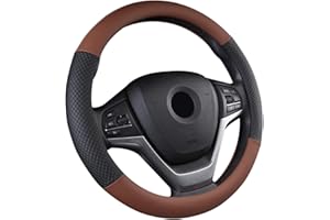 SFONIA Car Steering Wheel Cover Steering Wheel Protector PU Leather Universal 38cm / 15" Anti-slip Breathable Durable (Brown)