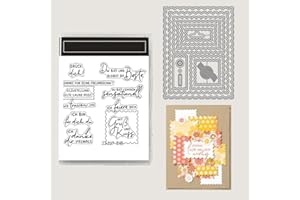 ASDNJYKNA 2024 Neue Karte machen, Silikon klar Stempel für Weihnachten Geschenke Metall Schneiden sterben und Stempel Set, DIY Scrapbooking Kunst Handwerk Stamping Supplies. (Z5227-Stempel und Stanzformen Set)