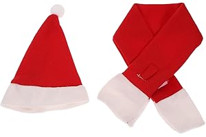 HEMOBLLO Bearded Dragon Santa Hat with Scarf- Lizard Christmas Scarf and Hat Bearded Dragon Christmas Hat Lizard Clothes Outfit Xmas Great for Holiday Party Photos