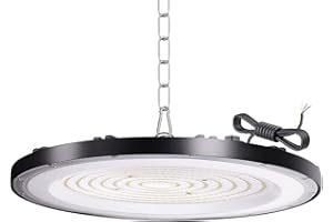 JINABLOSSY 300W UFO LED Lámpara de Alta Bahía, 6500K BlancaFría LED UFO High Bay Lumière,30000LM IP65 Impermeable Campana LED Industrial lampara techo para Fábricas, Aeropuerto, Patio, Garaje,Taller (300W)