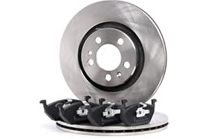 RIDEX Kit de discos de freno y pastillas 3405B0358 Eje delantero sin tornillos ventilación interna