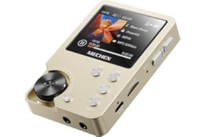 64GB Reproductor MP3, MECHEN HiFi Lossless Music Player DSD DAC Lossless High-Resolution Digital Audio, 30 Horas de Reproducción Continua, Tarjeta de 256GB TF Ampliable (Dorado)