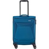 travelite IATA Cabin Luggage Size 4 Wheels Soft Shell CHIOS Series Trolley with Edge Protection and Hitch Function, 55 cm, 34
