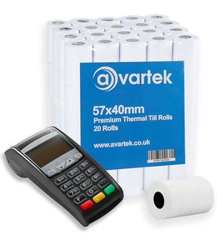 Double Dragon Thermopapierrollen 57x40mm - 10er Pack Für Kartenterminals & Kassen