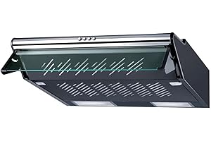 BARALDI Cappa cucina tipo aspirante sottopensile 90 cm Nero - 01THE5090ST38