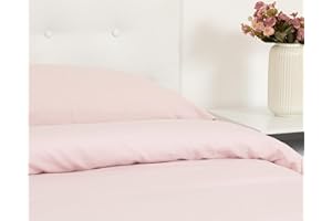 TRAMAS+ Funda Nórdica 100% Algodón, Cama 90, Funda edredón de 150x220cm y 1 Funda de Almohada 110x45cm, Certificado Oeko Tex - Rosa