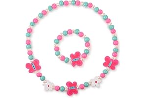 YUFFQOPC Ketten für Mädchen Halsketten für Kinder Holz Kinder Schmuck Set Kinder Kette,Kinder Halskette Kinderarmband Mädchen