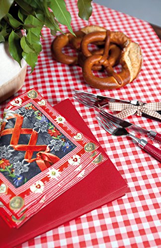 Tischläufer Rolle kariert in rot – weiß / Airlaid / Tischband für Party / Geburtstag 40cm x 4,90m - 2