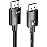 Ugreen 8K 60 Hz Display Port to Display Port 1.4 &Ouml;rg&uuml;l&uuml; Kablo 2 Metre, Siyah | DP Kablosu Erkek 4K Erkek 240Hz 165Hz 144Hz HD