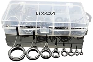 LIXADA Do-cooler Kit de reparación con Anillas para caña de Pescar, 75 uds., Varios formatos, Hilo