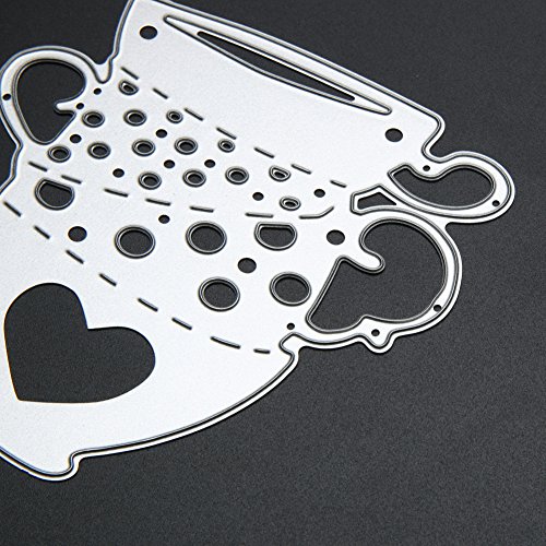 Amazingdeal365 Tee Metall Form Schablonen Schneiden DIY Dekor Sammelalbum Karten Buchzeichen Lesezeichen als Geschenk für Freunde Geburtstag Kinder,Kindergarten Hobby Schule Handarbeit Unterricht usw. Ein tolles Geschenk! - 4