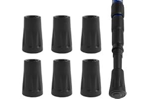 AMCBKYEA Embouts Protecteurs en Caoutchouc pour Bâtons de Marche Nordique et Trekking - Set de 6, Universels, Durable et Antichoc, Adaptés pour Asphalte et Terrains Accidentés, 10-12mm