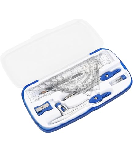 Set Matematica Bussola Per Geometria Compasso Set Muscccm 8 Pezzi - Foto 3