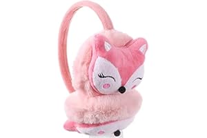 CYSOCOOL Cache-oreille Enfants Chaud Hiver en Peluche Cache Oreille avec Animal Modèle Filles Garçon Fourreau d'oreille Hiver Chaud Cache-oreilles Earmuff Protège Oreille pour Vélo Ski Voyage Cadeau Noël
