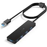 Aceele Data Hub 4 Ports USB 3.0 Ultra Fin avec câble étendu de 120cm/4ft - Hub USB 3.0 pour Macbook, Mac Pro/Mini, iMac, Surf