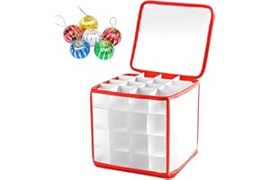 CAMPSIE Scatola Portaoggetti Per Ornamenti Natalizi - Scatola Contenitore Porta Palline Di Natale | Addobbi E Decorazioni Natalizie | Scatola Porta Palle Natale | Scatola Portaoggetti Per Palline Di Natale