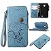Produktbild ARTLU® Nokia Microsoft Lumia 630 / N630 Hülle, Retro Rosen Flip-Case PU Leder Handytasche - Praktisches Design mit Magnetverschluss Standfunktion Brieftasche und Karten Slot Hochwertige Wallet Etui /Lederhülle / Handy Schutzhülle / Bookstyle Cover-Blau