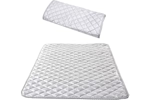 Nappe de Repassage Isolante Couverture de Repassage à la Vapeur Coton Tapis sur Table Portable pour Lave-Linge Sèche-Linge Voyager la Maison Argent 48 * 85 cm