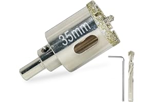 ZFYQ 35mm Sega a Tazza Diamantate, Punte Diamantate con Punta Pilota, Rivestimento in Diamante Heavy Duty, Acciaio al Carbonio per Piastrelle, Vetro, Ceramica, Porcellana, Marmo, Uso DIY e Domestico